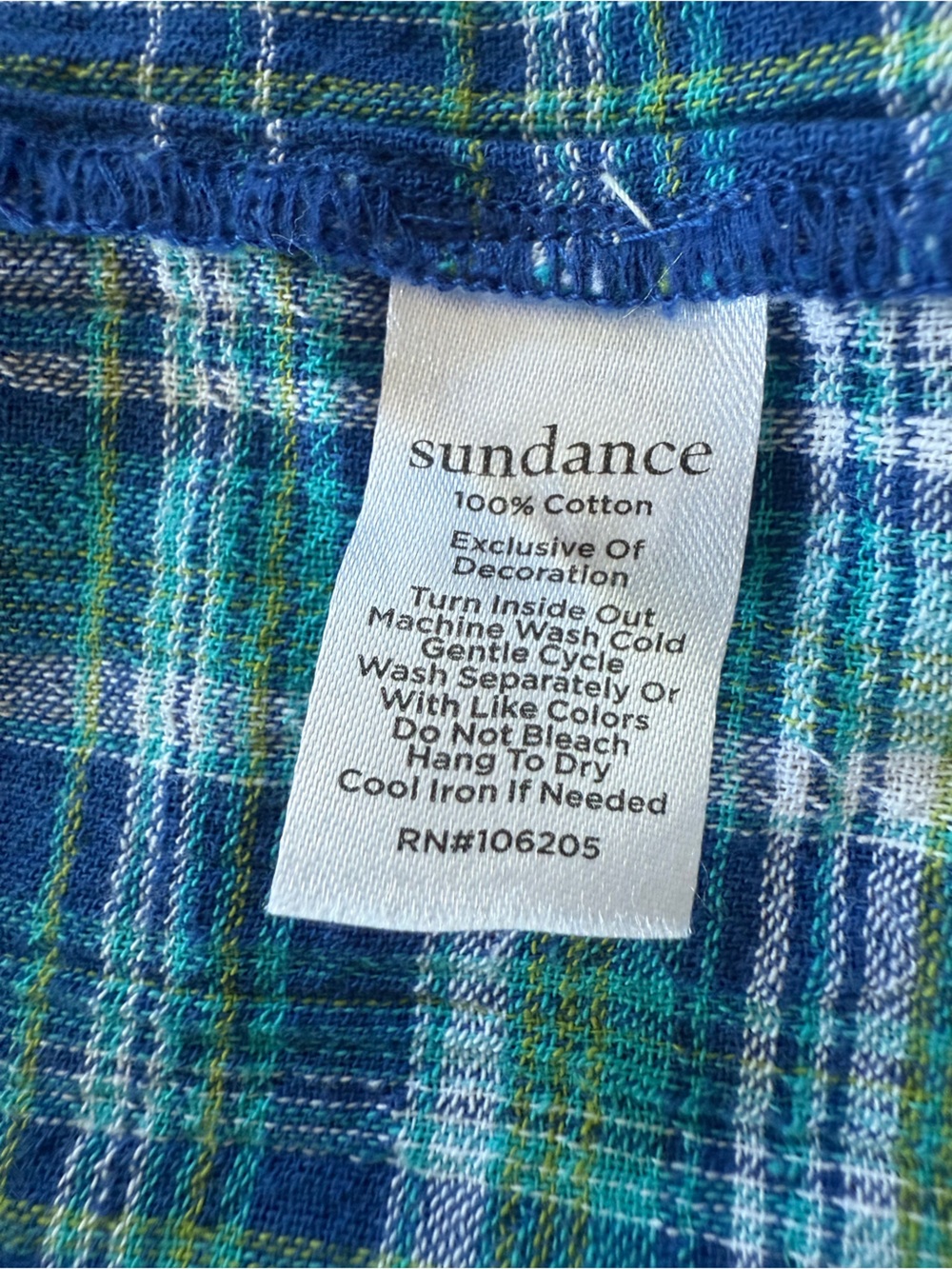 Sundance Women’s Plaid Pearl Snap Shirt 100% Cotton Long Sleeve Western - Picture 7 of 9